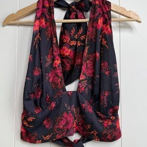 NWT Free People Halter Floral Crop Top